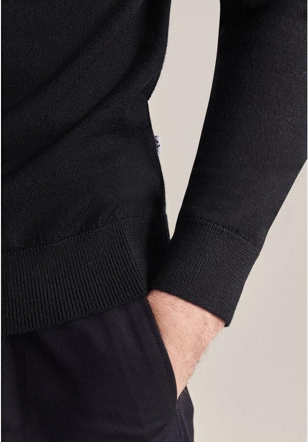 Seidensticker Gebreide trui Zwarte roos 1 1 ronde hals uni - Foto 4