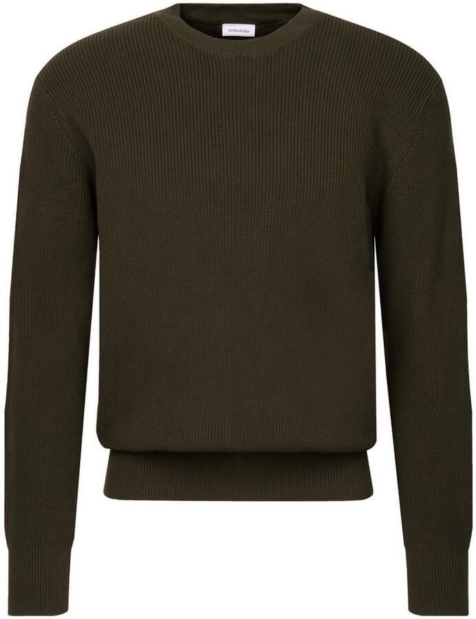 Seidensticker Gebreide trui Zwarte roos 1 1 ronde hals uni