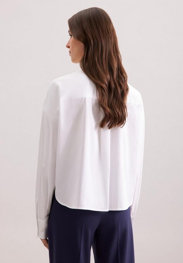 Seidensticker Klassieke blouse Zwarte roos 1 1 ronde hals uni - Foto 3