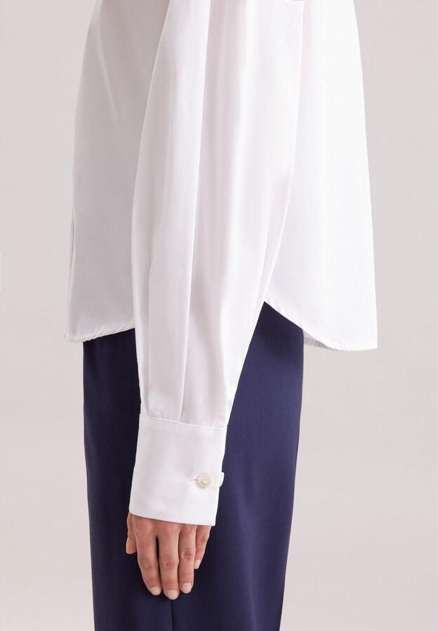 Seidensticker Klassieke blouse Zwarte roos 1 1 ronde hals uni - Foto 5