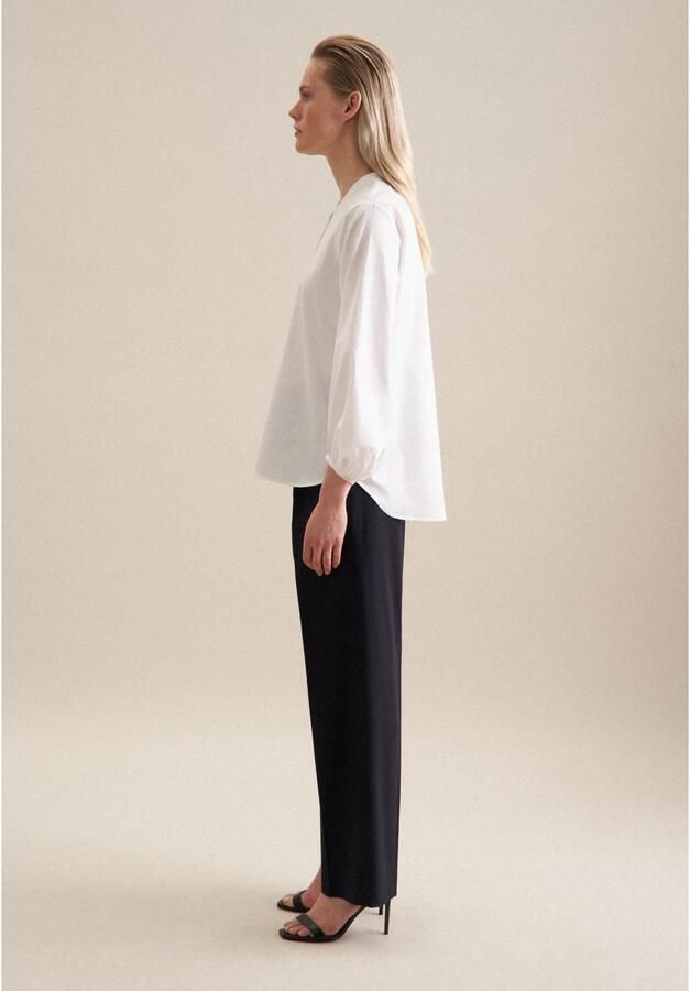 Seidensticker Klassieke blouse Zwarte roos Lange mouwen kraag uni - Foto 4