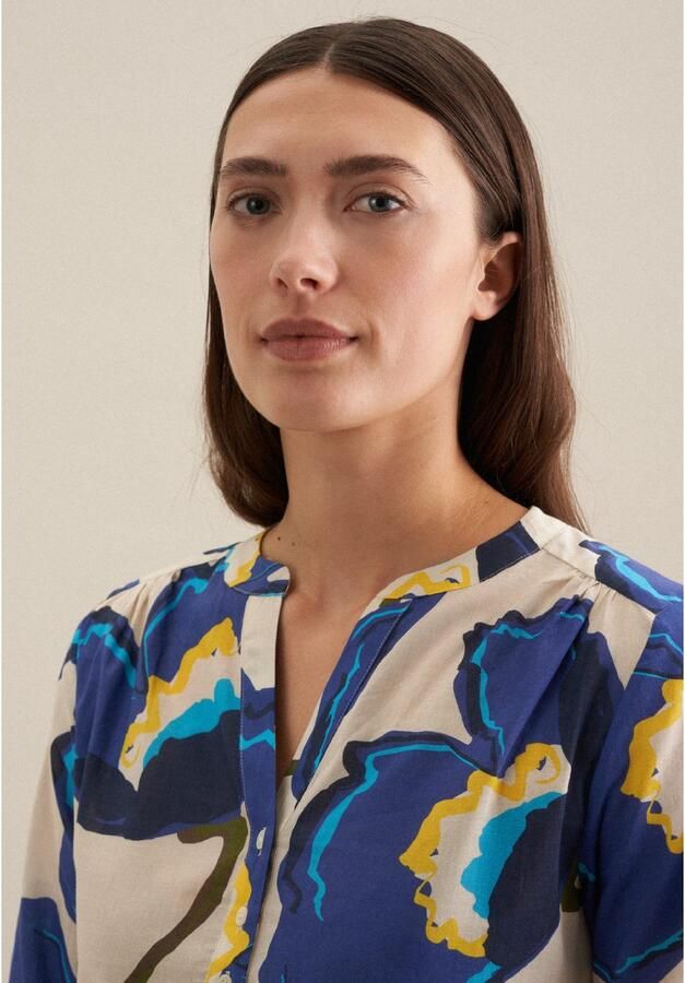 Seidensticker Klassieke blouse Zwarte roos Tuniek bloemmotief - Foto 2