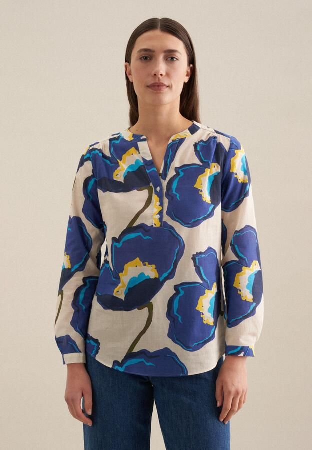 Seidensticker Klassieke blouse Zwarte roos Tuniek bloemmotief - Foto 7