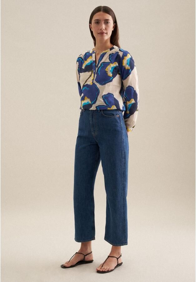 Seidensticker Klassieke blouse Zwarte roos Tuniek bloemmotief - Foto 6