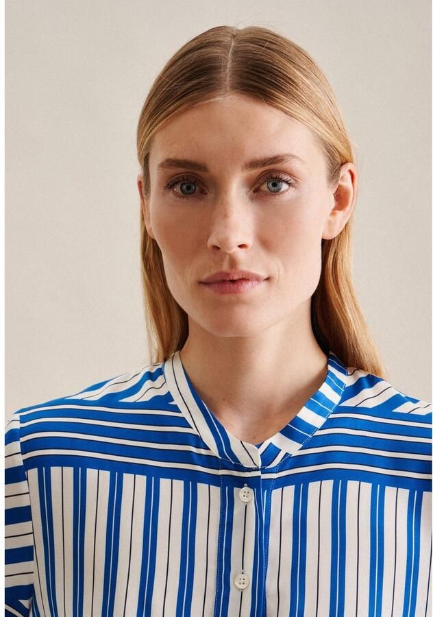 Seidensticker Klassieke blouse Zwarte roos Tunika met geplaatste strepen