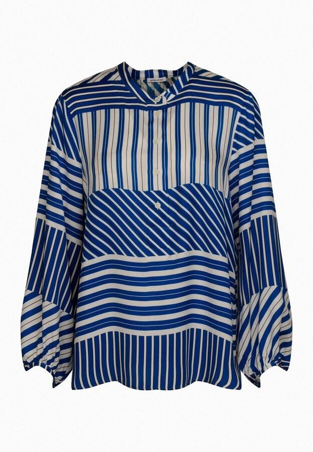 Seidensticker Klassieke blouse Zwarte roos Tunika met geplaatste strepen - Foto 5