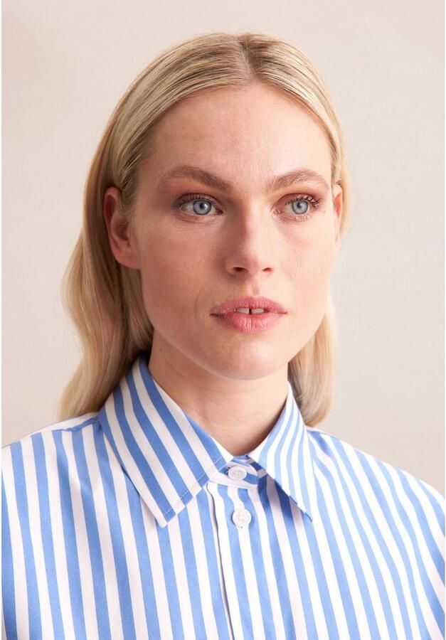 Seidensticker Lange blouse Zwarte roos Korte mouwen kraag strepen - Foto 2