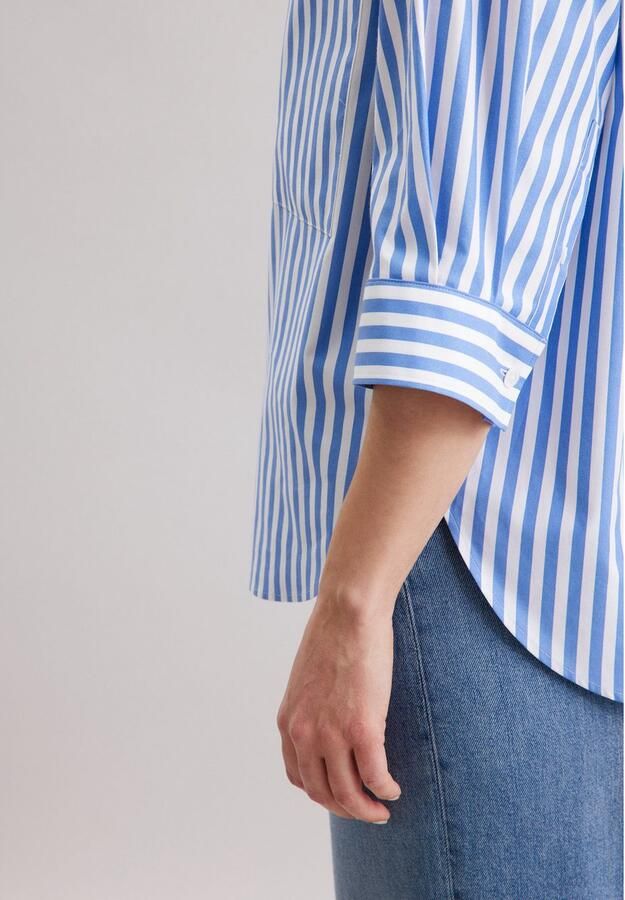 Seidensticker Lange blouse Zwarte roos Korte mouwen kraag strepen - Foto 5