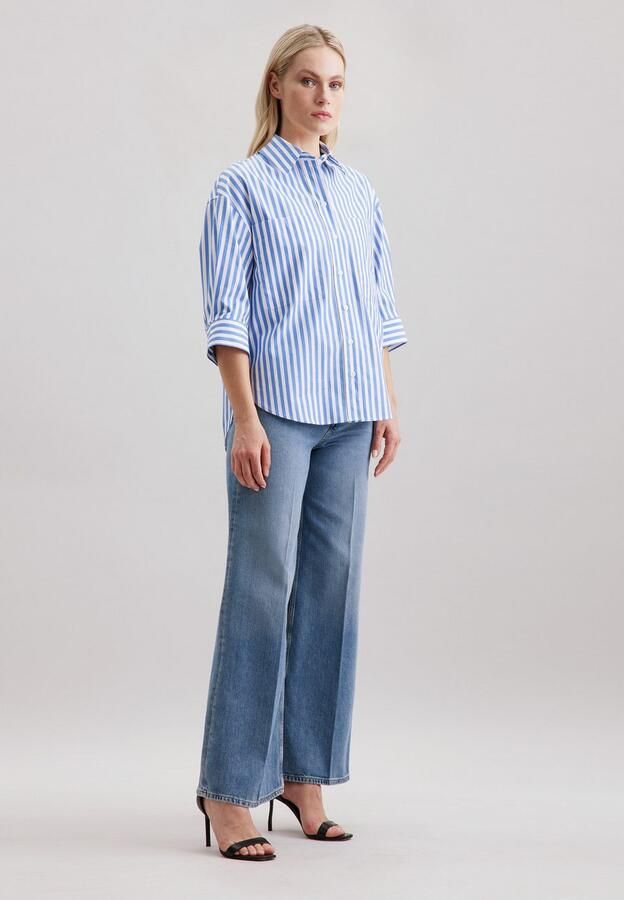 Seidensticker Lange blouse Zwarte roos Korte mouwen kraag strepen - Foto 6