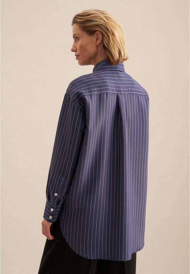 Seidensticker Lange blouse Zwarte roos Lange mouwen kraag strepen - Foto 5