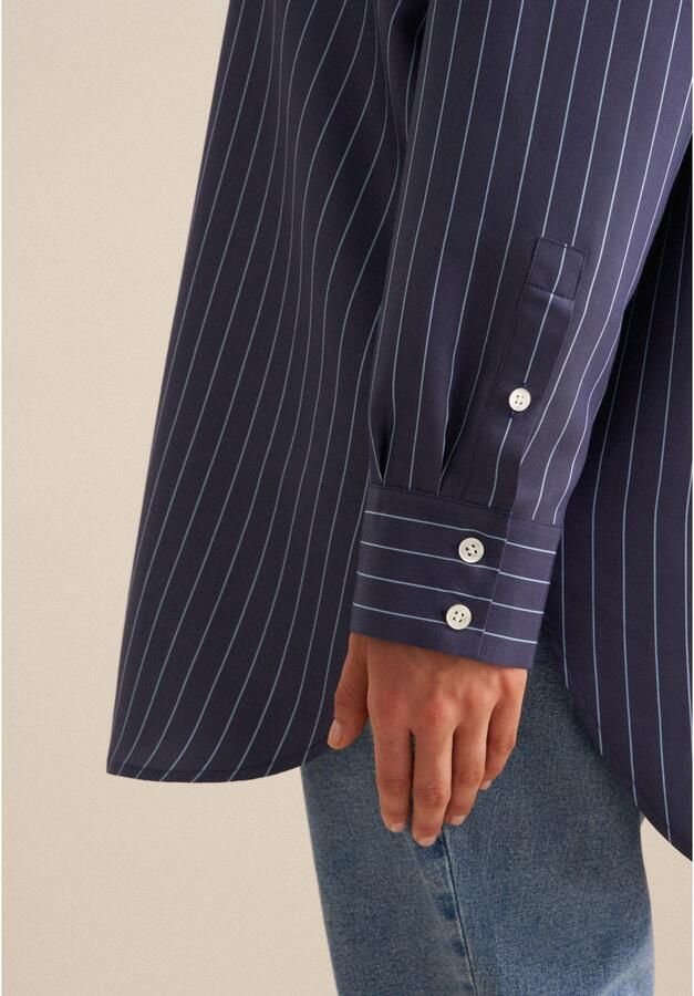 Seidensticker Lange blouse Zwarte roos Lange mouwen kraag strepen - Foto 2