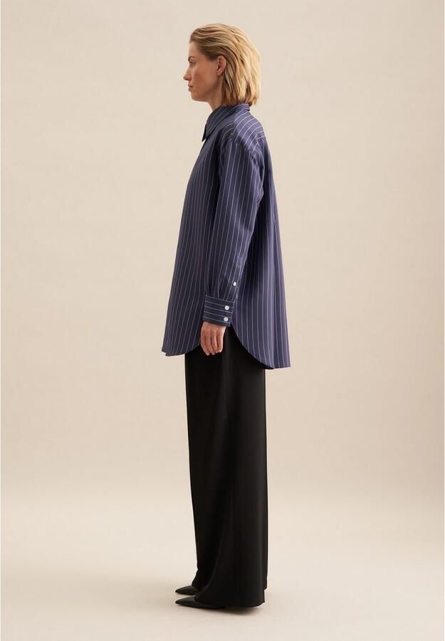 Seidensticker Lange blouse Zwarte roos Lange mouwen kraag strepen - Foto 6