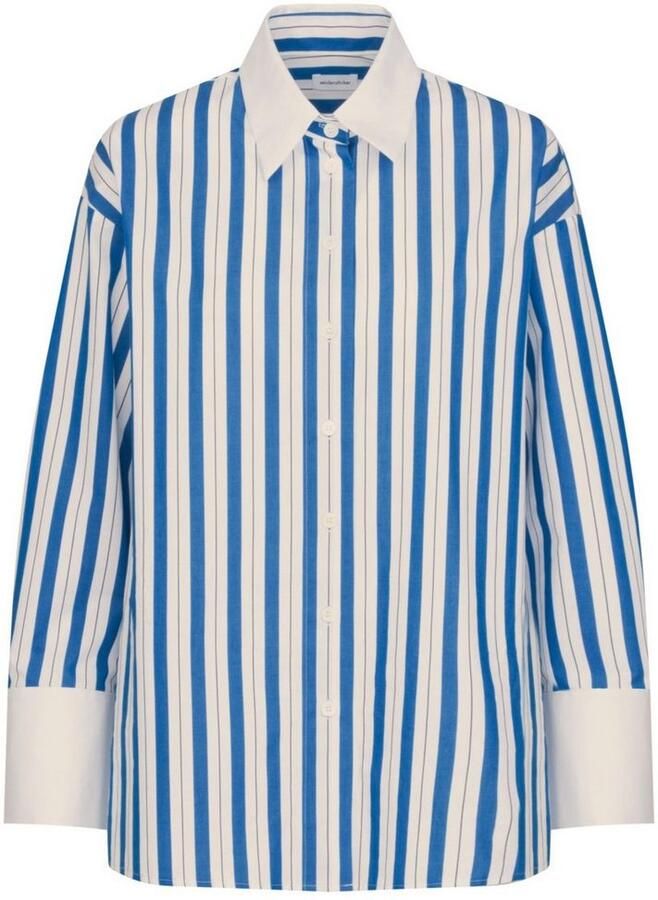 Seidensticker Lange blouse Zwarte roos Lange mouwen kraag strepen