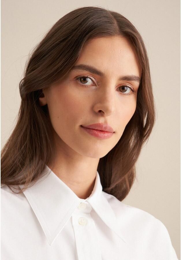 Seidensticker Lange blouse Zwarte roos Lange mouwen kraag uni