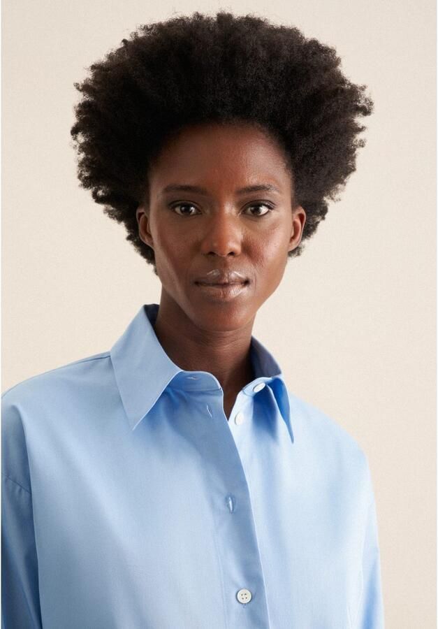 Seidensticker Overhemdblouse 1 1 kraag uni - Foto 3