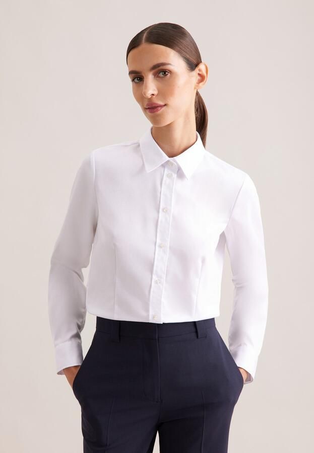 Seidensticker Overhemdblouse 1 1 kraag uni - Foto 9