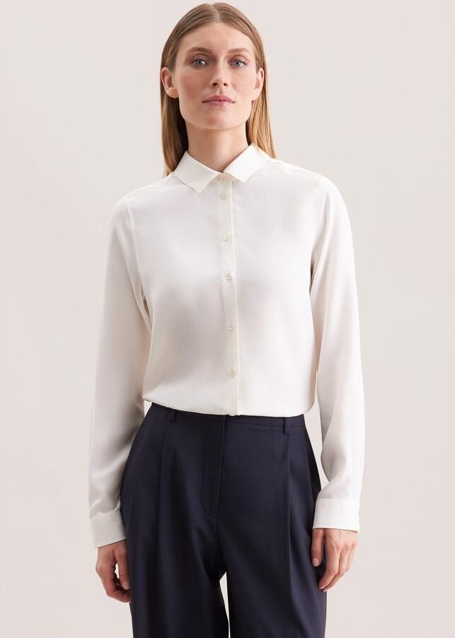 Seidensticker Overhemdblouse Lange mouwen kraag uni - Foto 2