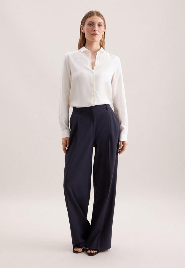 Seidensticker Overhemdblouse Lange mouwen kraag uni - Foto 12