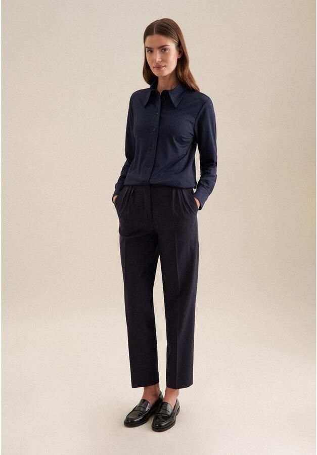 Seidensticker Overhemdblouse Zwarte roos 1 1 kraag uni