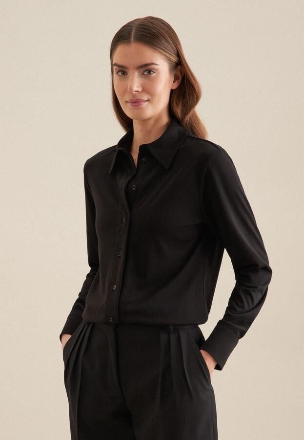 Seidensticker Overhemdblouse Zwarte roos 1 1 kraag uni - Foto 7