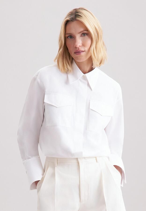 Seidensticker Overhemdblouse Zwarte roos 1 1 kraag uni - Foto 8