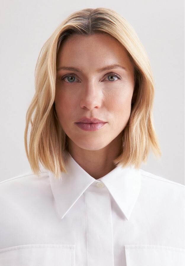 Seidensticker Overhemdblouse Zwarte roos 1 1 kraag uni - Foto 2