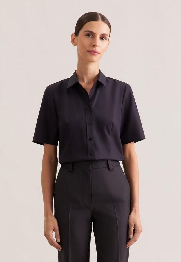 Seidensticker Overhemdblouse Zwarte roos 1 2 kraag uni - Foto 11