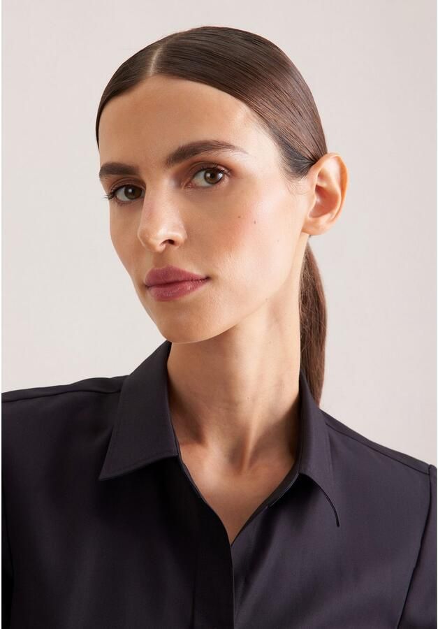 Seidensticker Overhemdblouse Zwarte roos 1 2 kraag uni - Foto 6