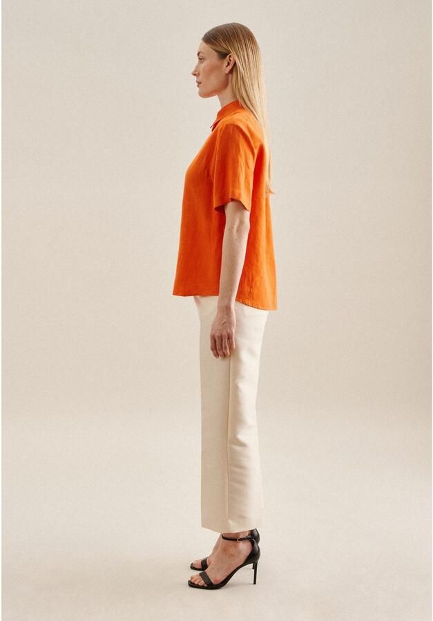 Seidensticker Overhemdblouse Zwarte roos Korte mouwen kraag uni - Foto 6