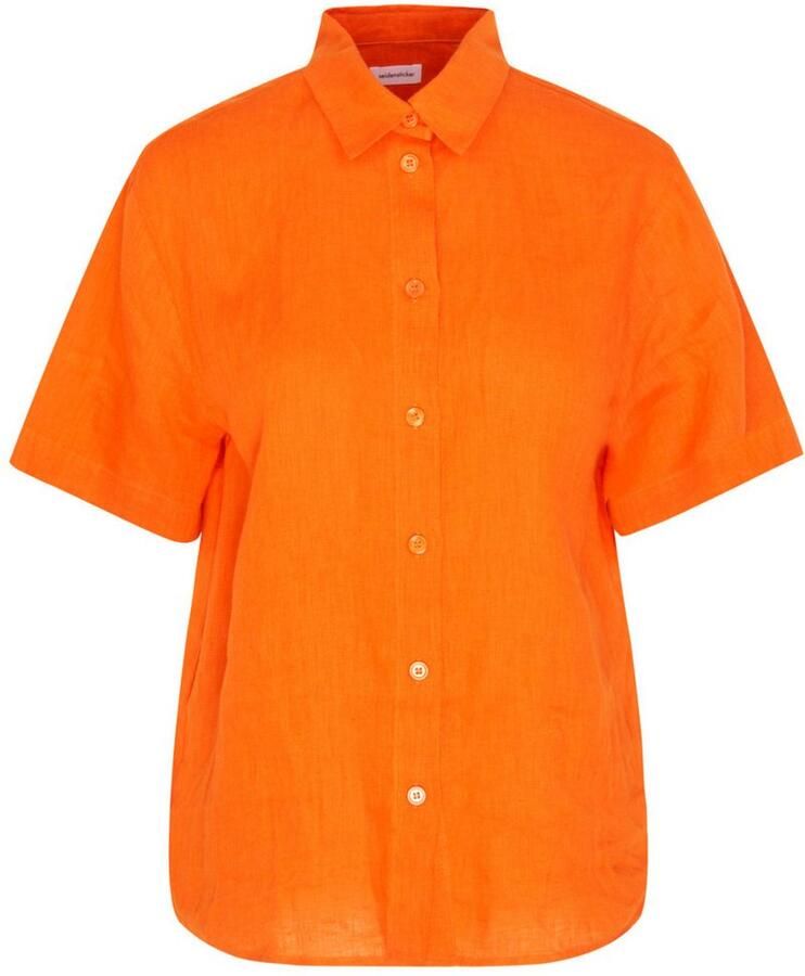 Seidensticker Overhemdblouse Zwarte roos Korte mouwen kraag uni