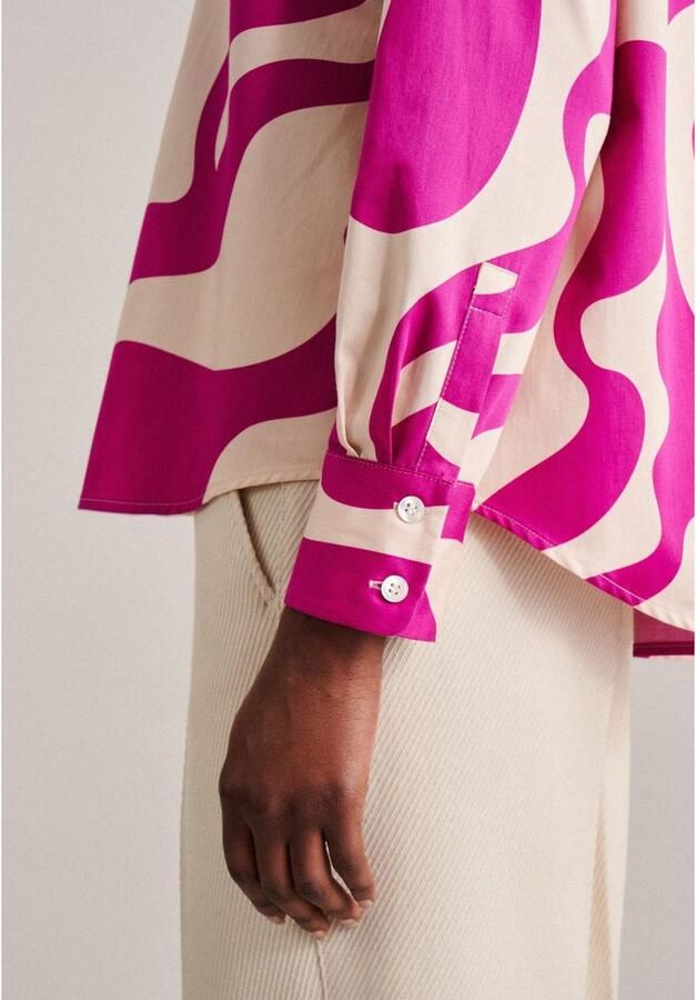 Seidensticker Overhemdblouse Zwarte roos Kraag met print - Foto 2