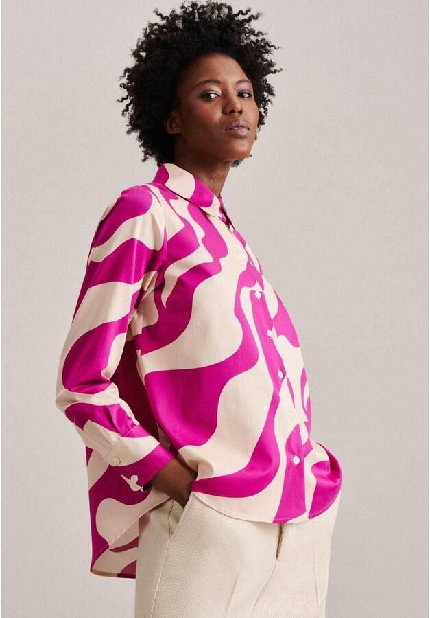 Seidensticker Overhemdblouse Zwarte roos Kraag met print - Foto 3