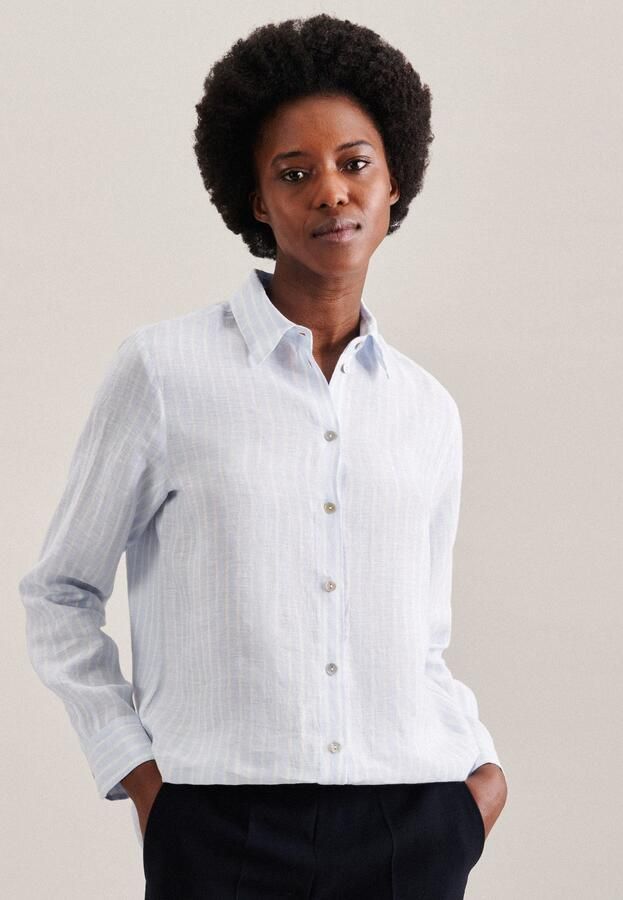 Seidensticker Overhemdblouse Zwarte roos Lange mouwen kraag garenverver - Foto 6