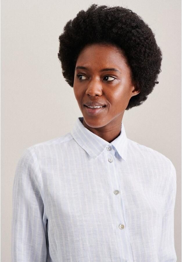 Seidensticker Overhemdblouse Zwarte roos Lange mouwen kraag garenverver - Foto 2