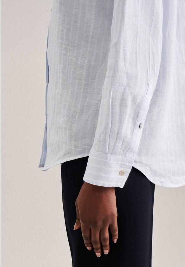 Seidensticker Overhemdblouse Zwarte roos Lange mouwen kraag garenverver - Foto 4