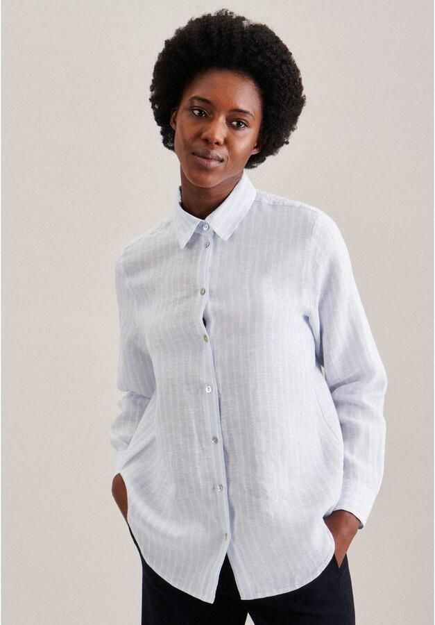 Seidensticker Overhemdblouse Zwarte roos Lange mouwen kraag garenverver - Foto 3