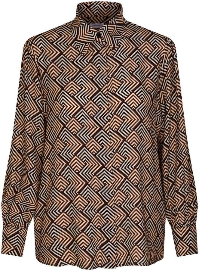 Seidensticker Overhemdblouse Zwarte roos Lange mouwen kraag geometrische motieven - Foto 6