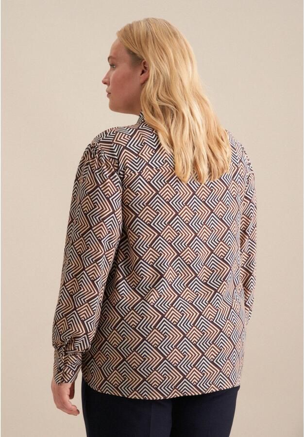 Seidensticker Overhemdblouse Zwarte roos Lange mouwen kraag geometrische motieven - Foto 4