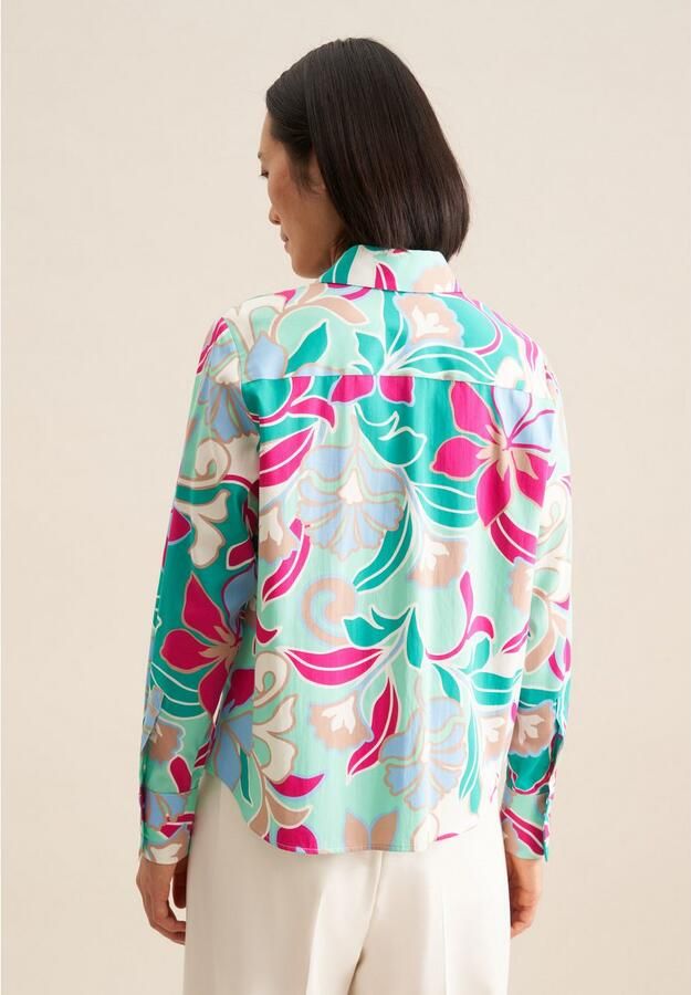 Seidensticker Overhemdblouse Zwarte roos Lange mouwen kraag in bloemmotief - Foto 5