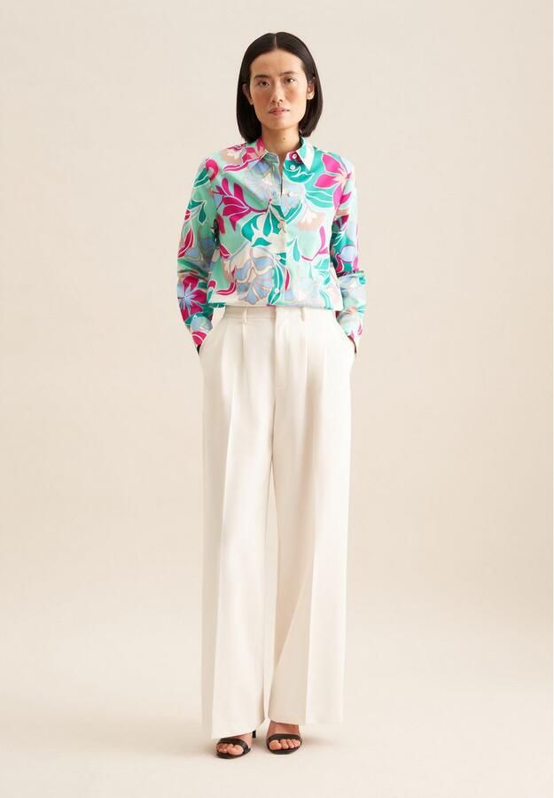 Seidensticker Overhemdblouse Zwarte roos Lange mouwen kraag in bloemmotief - Foto 6