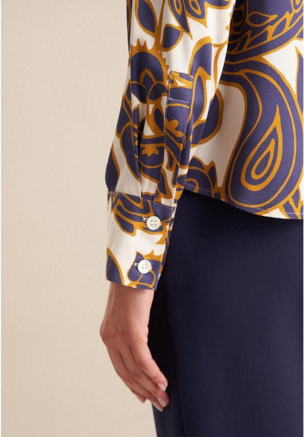 Seidensticker Overhemdblouse Zwarte roos Lange mouwen kraag paisley - Foto 4