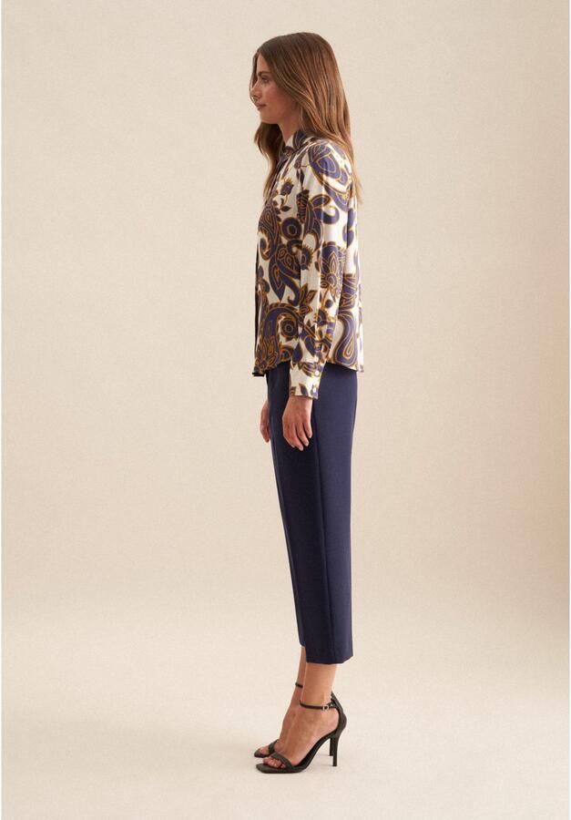 Seidensticker Overhemdblouse Zwarte roos Lange mouwen kraag paisley - Foto 5