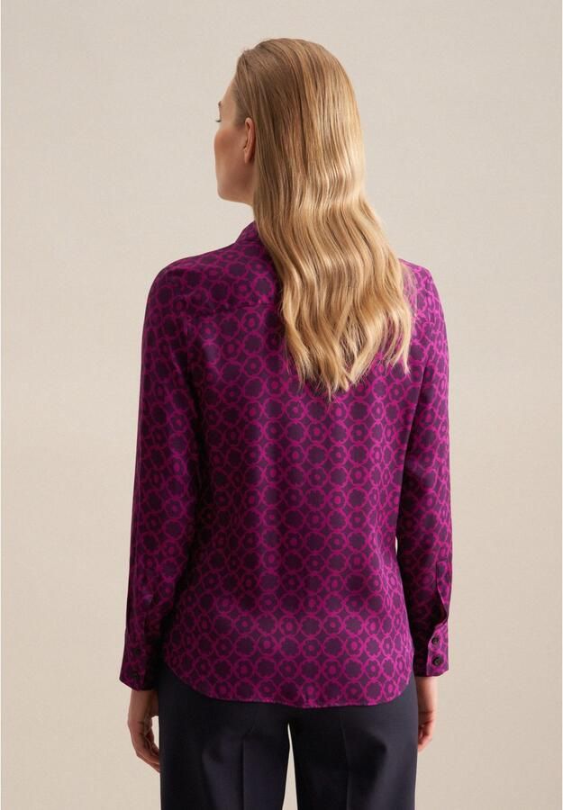 Seidensticker Overhemdblouse Zwarte roos Lange mouwen kraag print - Foto 6