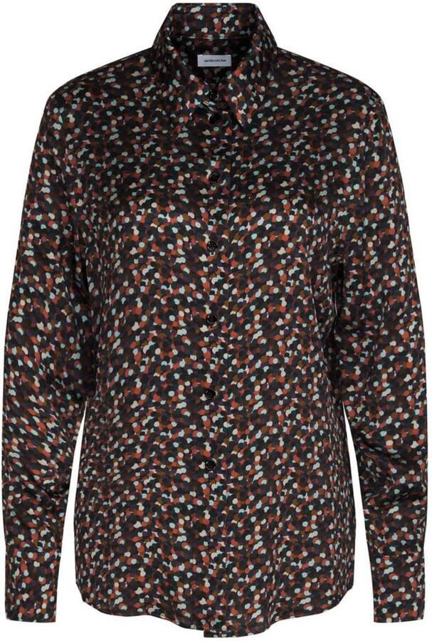 Seidensticker Overhemdblouse Zwarte roos Lange mouwen kraag print - Foto 7