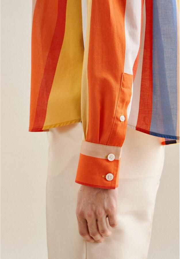 Seidensticker Overhemdblouse Zwarte roos Lange mouwen kraag print - Foto 6