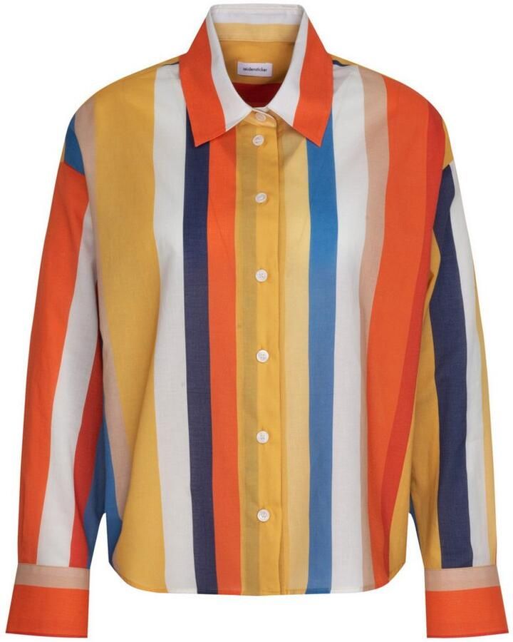 Seidensticker Overhemdblouse Zwarte roos Lange mouwen kraag print