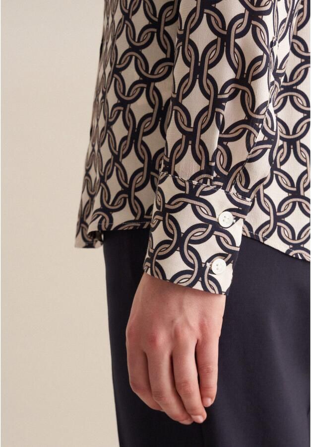 Seidensticker Overhemdblouse Zwarte roos Lange mouwen kraag print - Foto 4