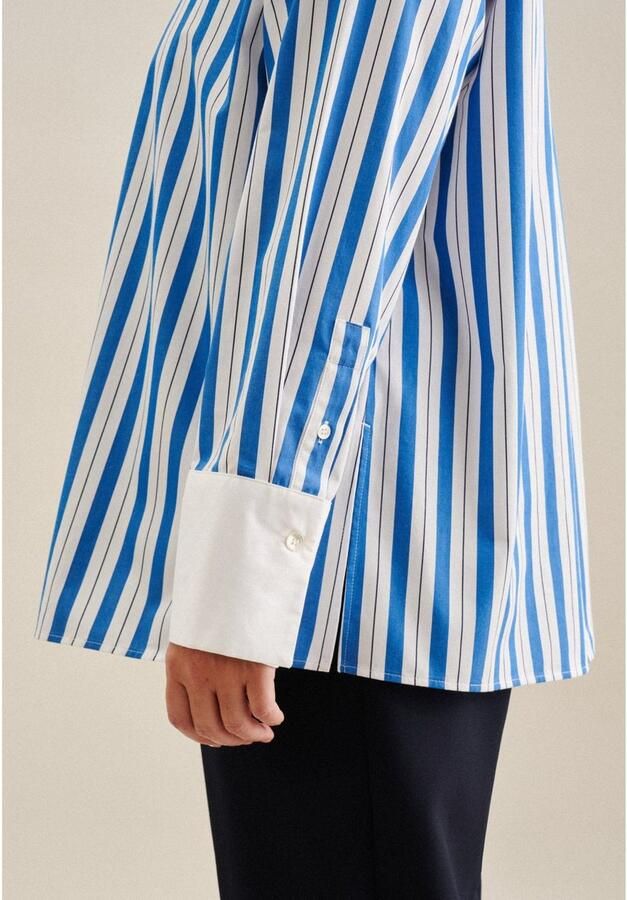 Seidensticker Overhemdblouse Zwarte roos Lange mouwen kraag strepen - Foto 5