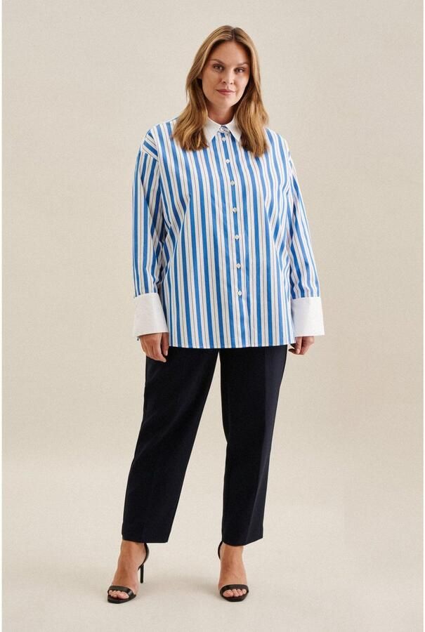 Seidensticker Overhemdblouse Zwarte roos Lange mouwen kraag strepen - Foto 7