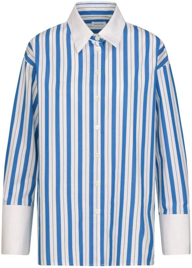 Seidensticker Overhemdblouse Zwarte roos Lange mouwen kraag strepen